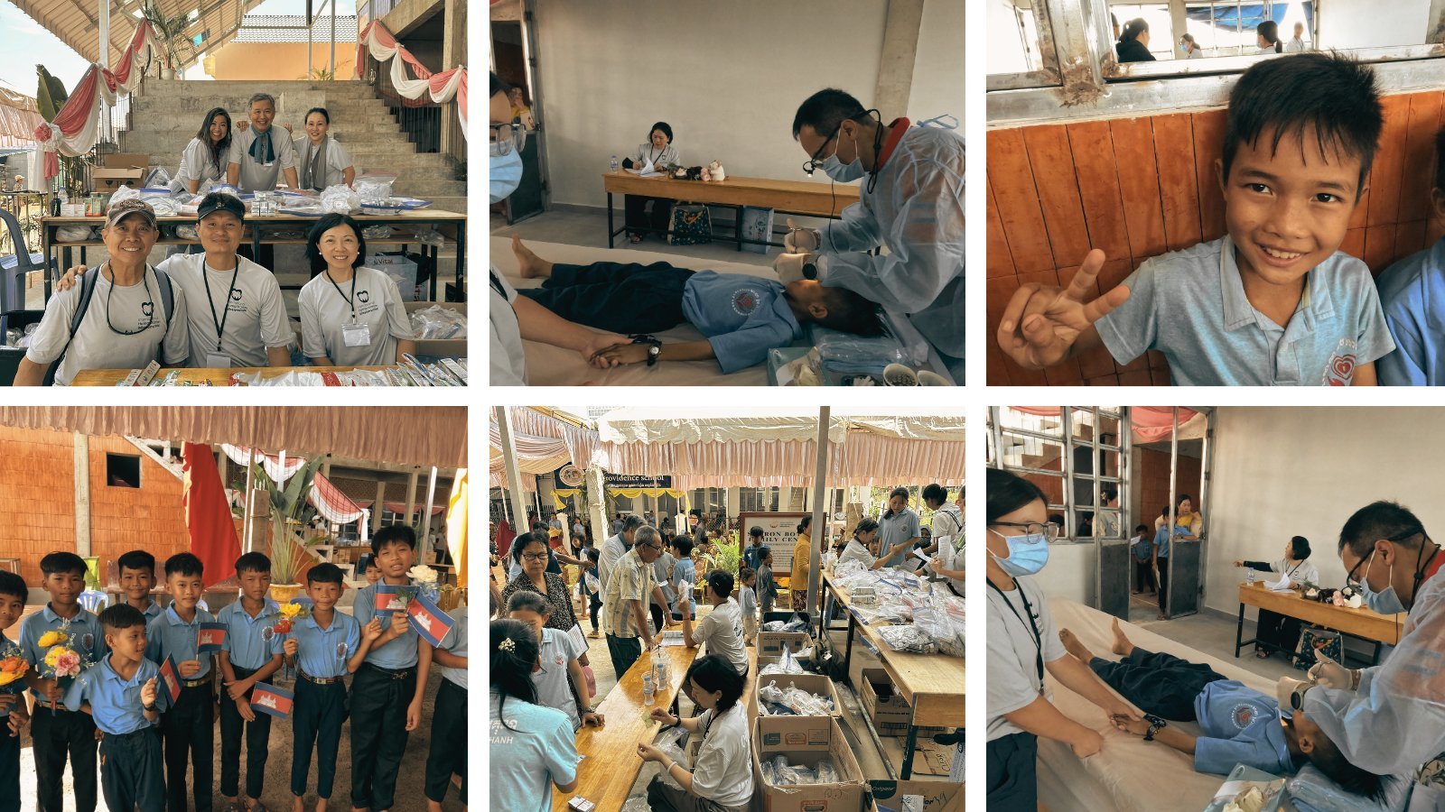 The IHM team distributing supplies, providing dental care, and engaging with the local community